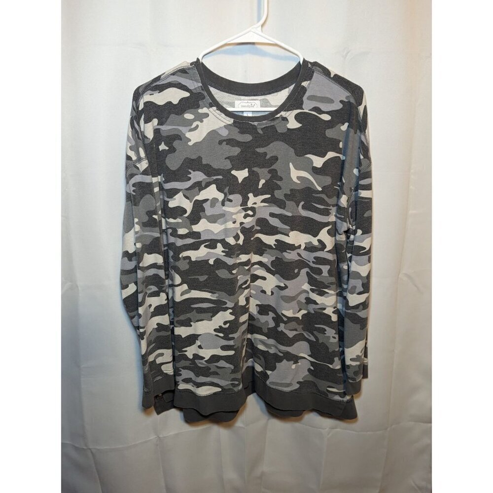 Mud Pie Women's Size Large Camo Long Sleeve Oversized Blouse